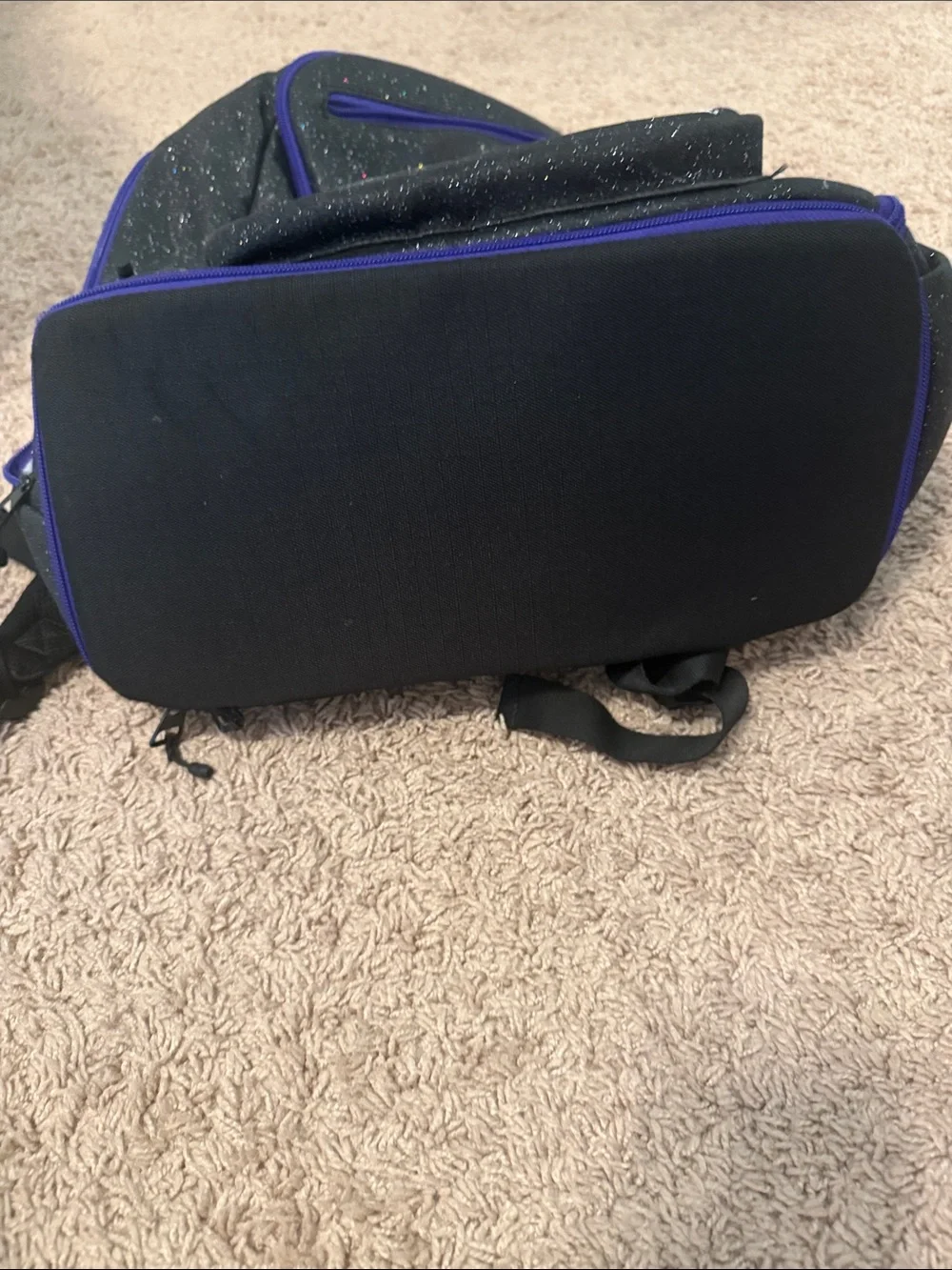 Rebel Black Sparkle Backpack with Purple Trim - Cheer backpack